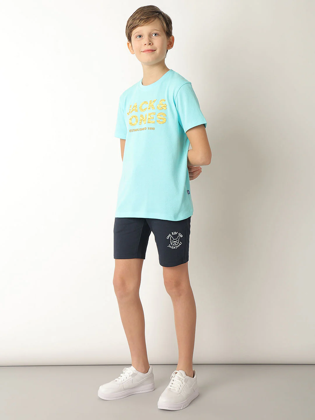 Boys Blue Logo Crew Neck T-shirt - Image 5