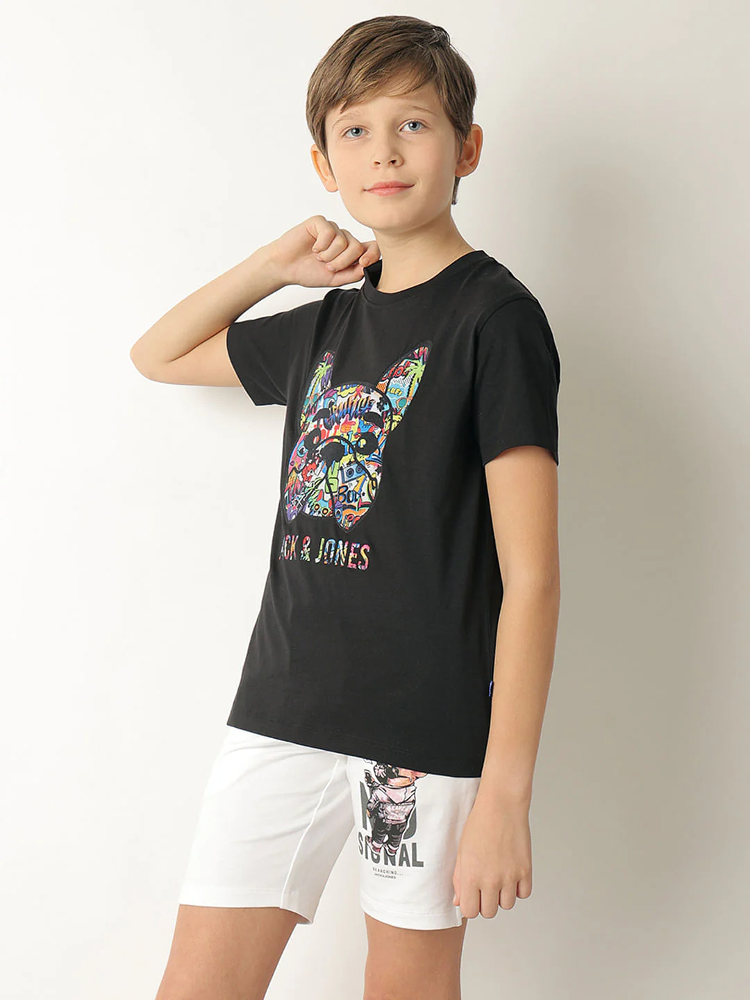 Boys Black Graphic Doggo T-shirt - Image 3