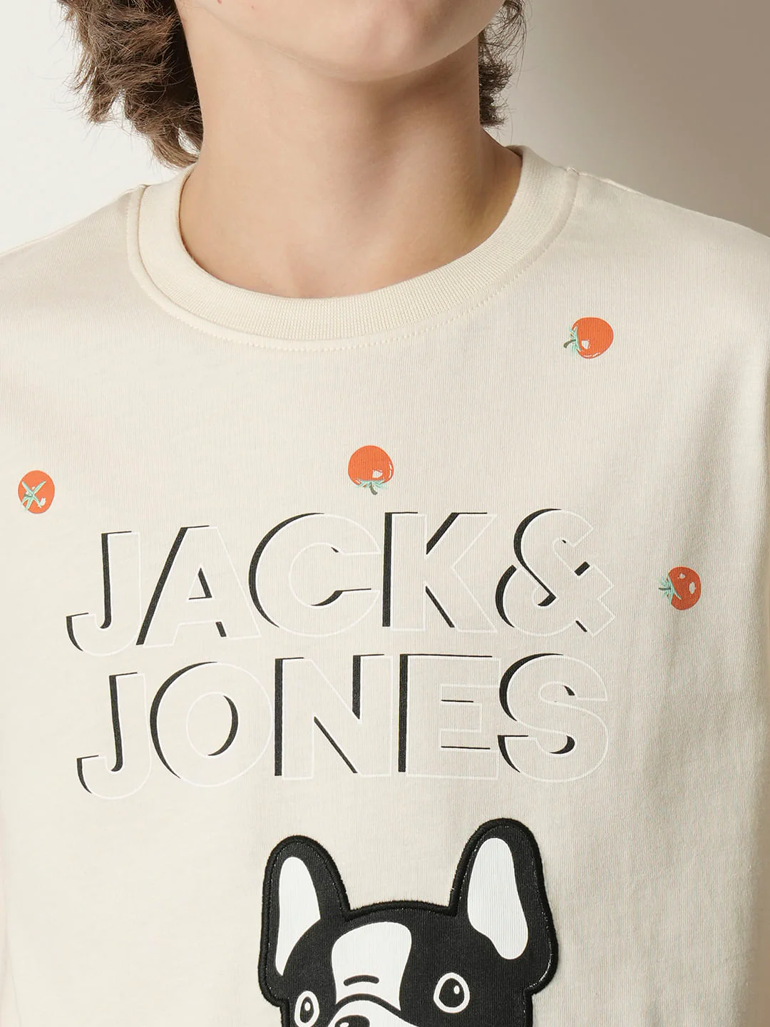 Boys Beige Colourblocked Crew Neck T-shirt - Image 6
