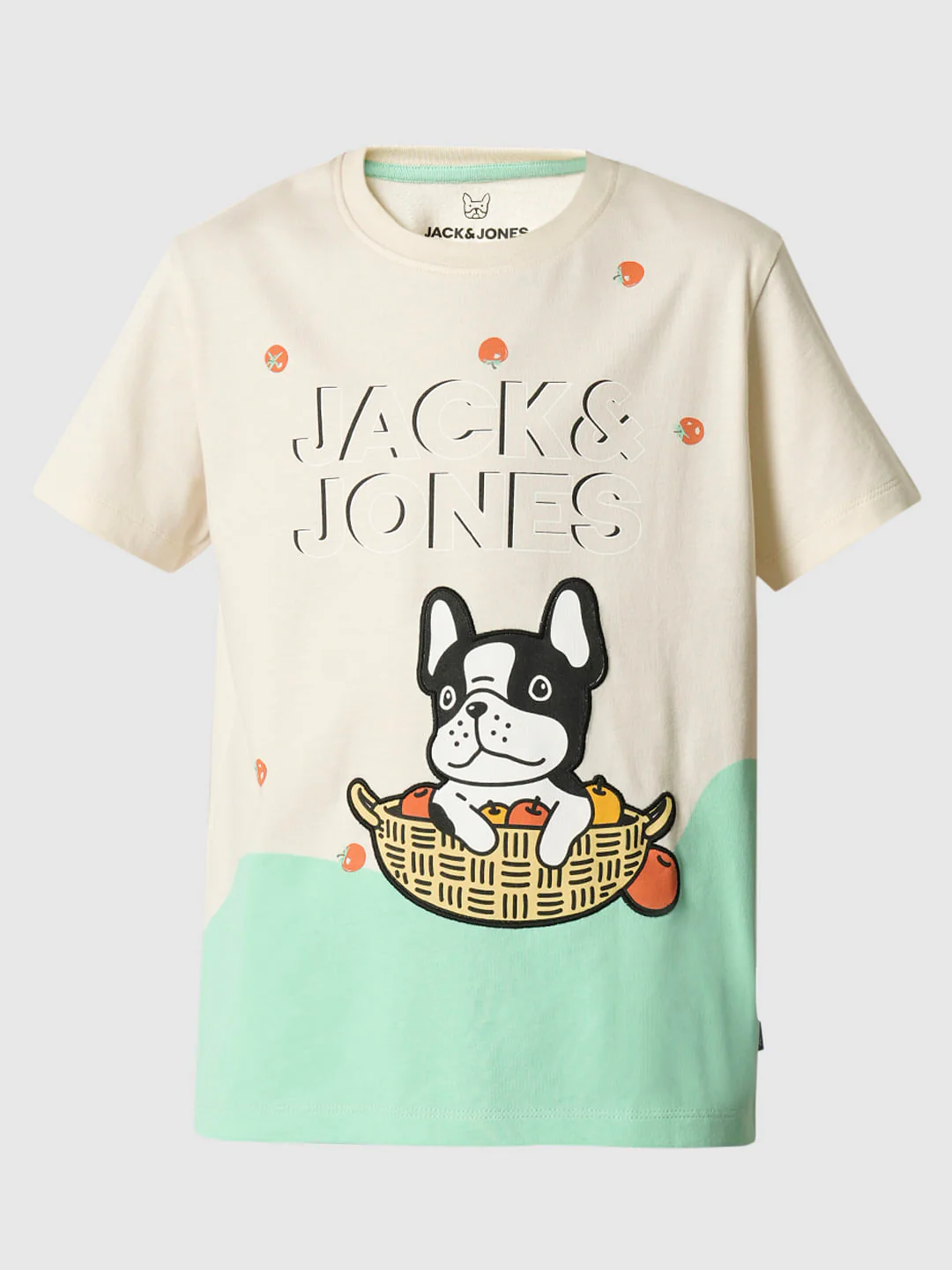 Boys Beige Colourblocked Crew Neck T-shirt - Image 7