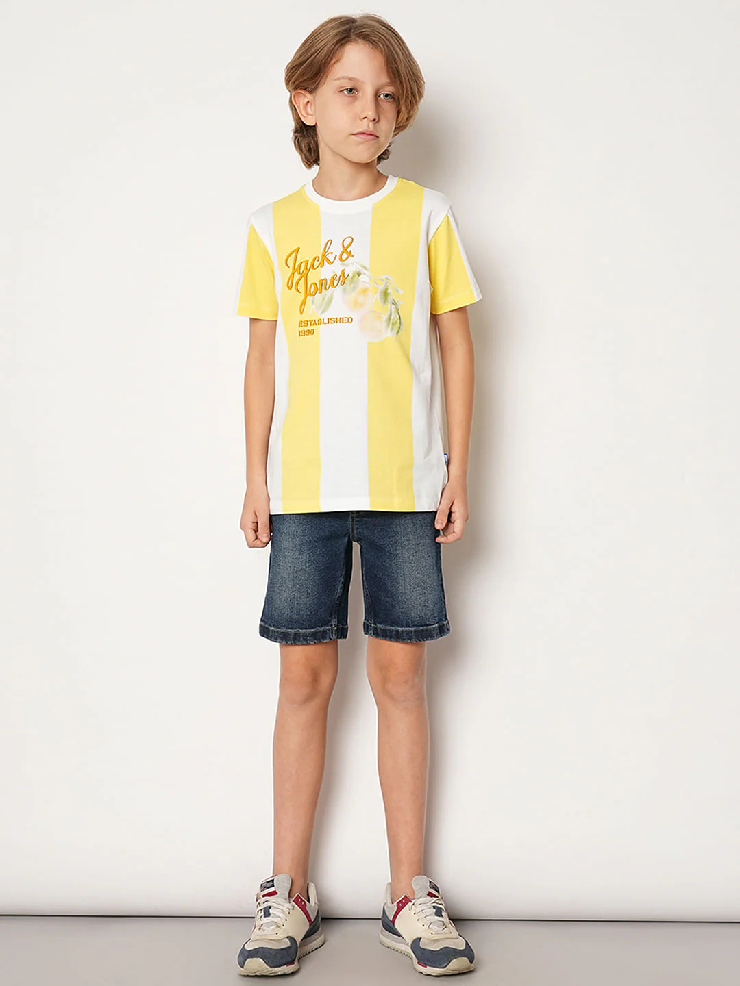 Boys Yellow Colourblocked Crew Neck T-shirt - Image 5