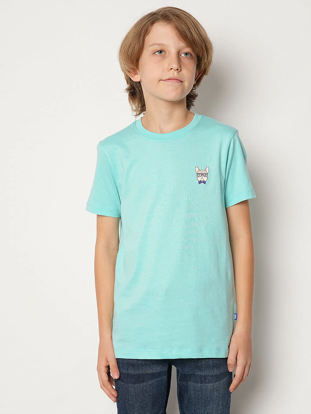 Boys Turquoise Doggo Logo Print T-shirt - Image 2