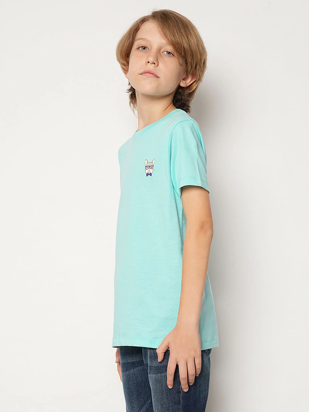 Boys Turquoise Doggo Logo Print T-shirt - Image 3