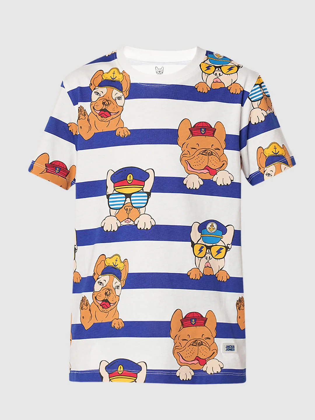 Boys Blue Striped Co-ord Set T-shirt - Image 7