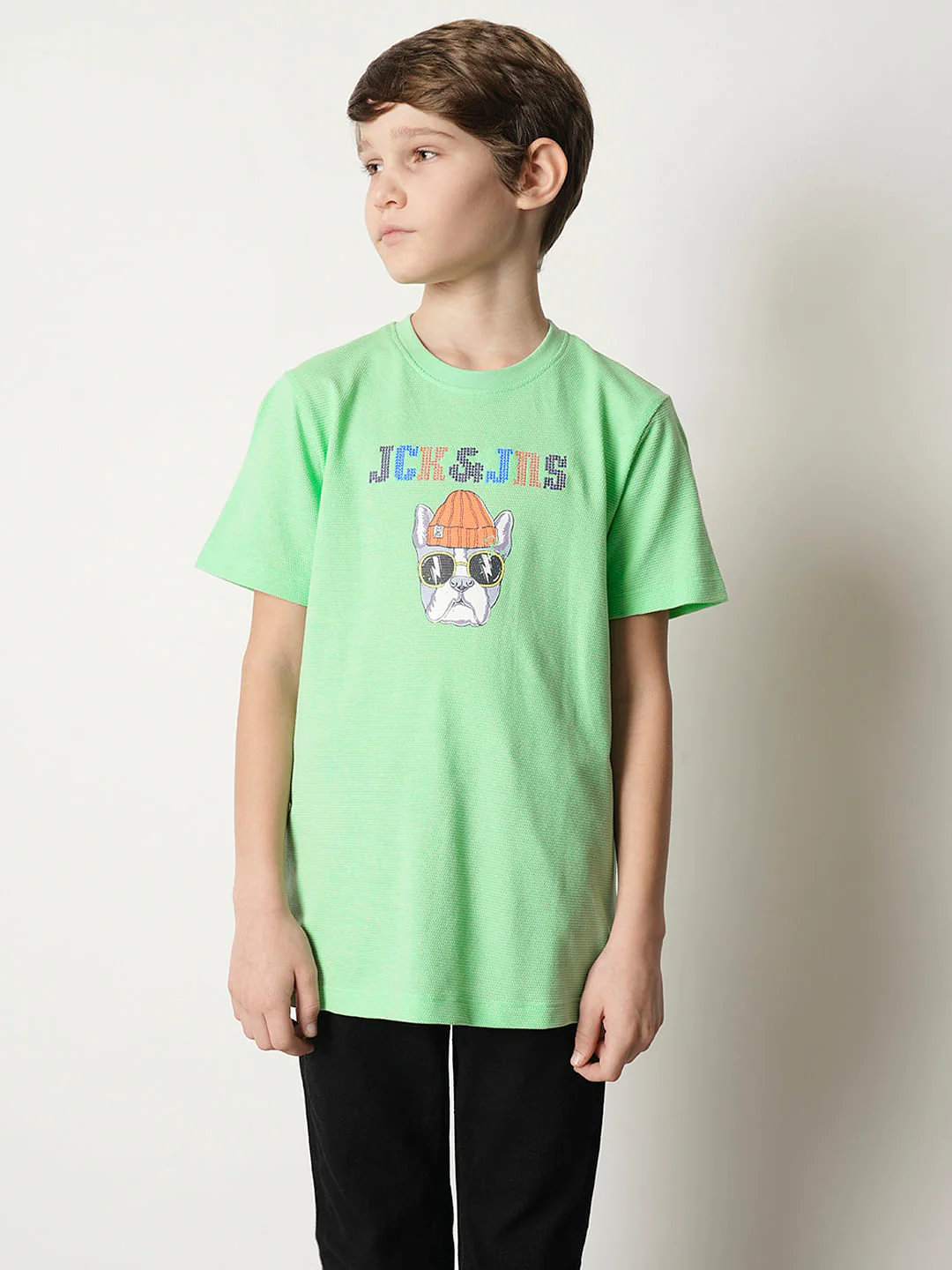 Boys Green Dot Embroidered T-shirt - Image 2