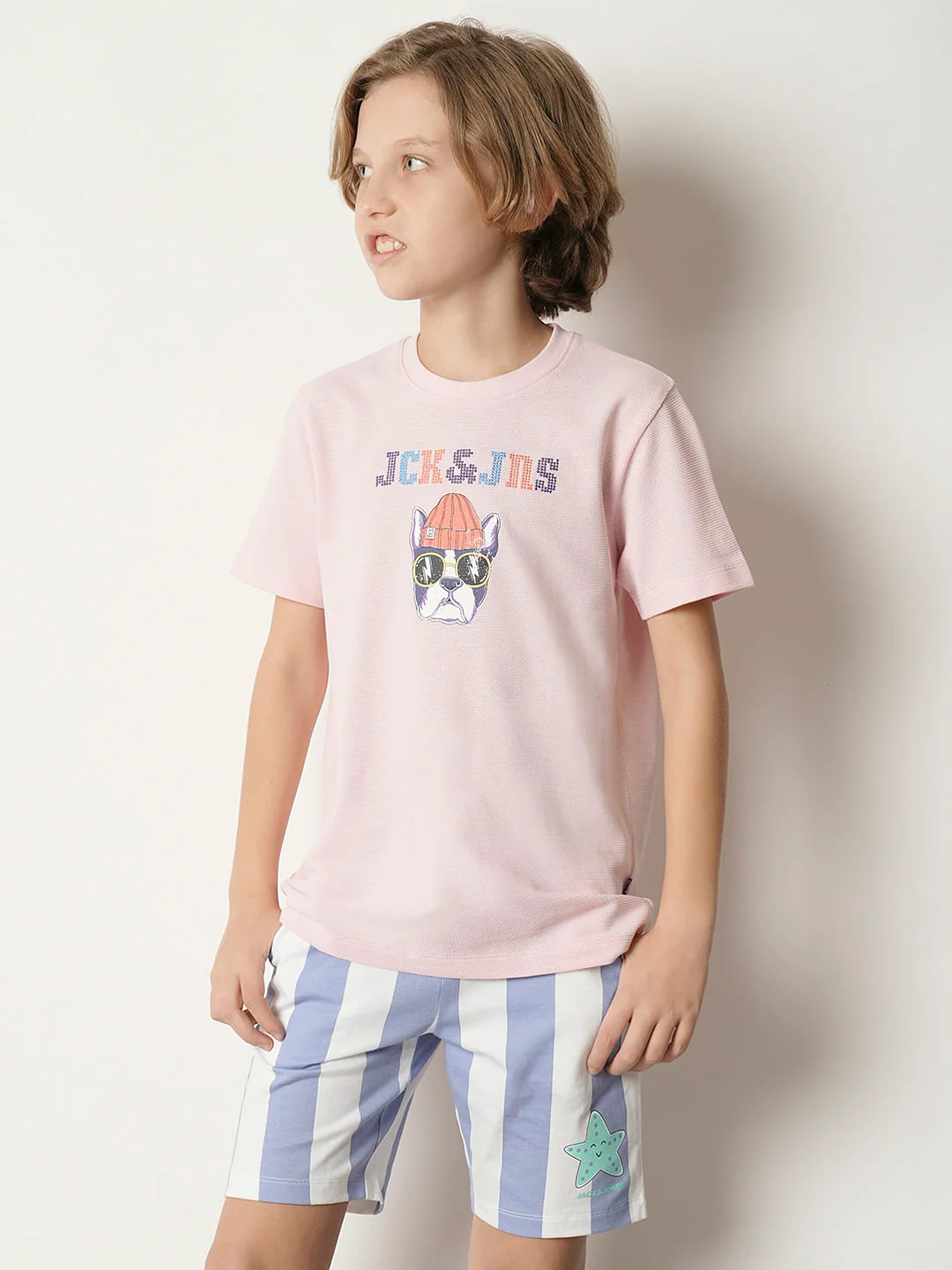 Boys Pink Embroidered Dot T-shirt - Image 2
