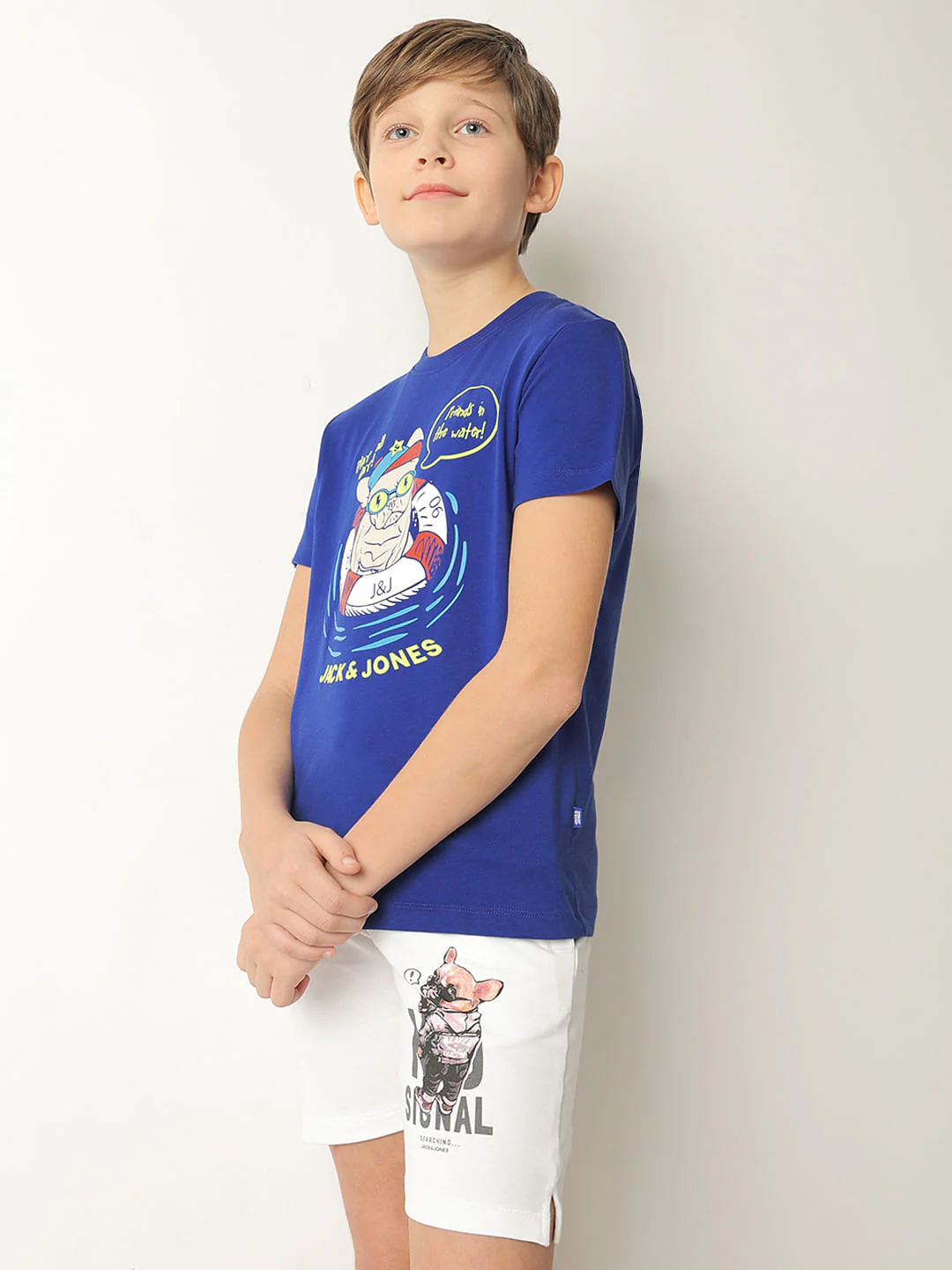 Boys Blue Graphic Print T-shirt - Image 3
