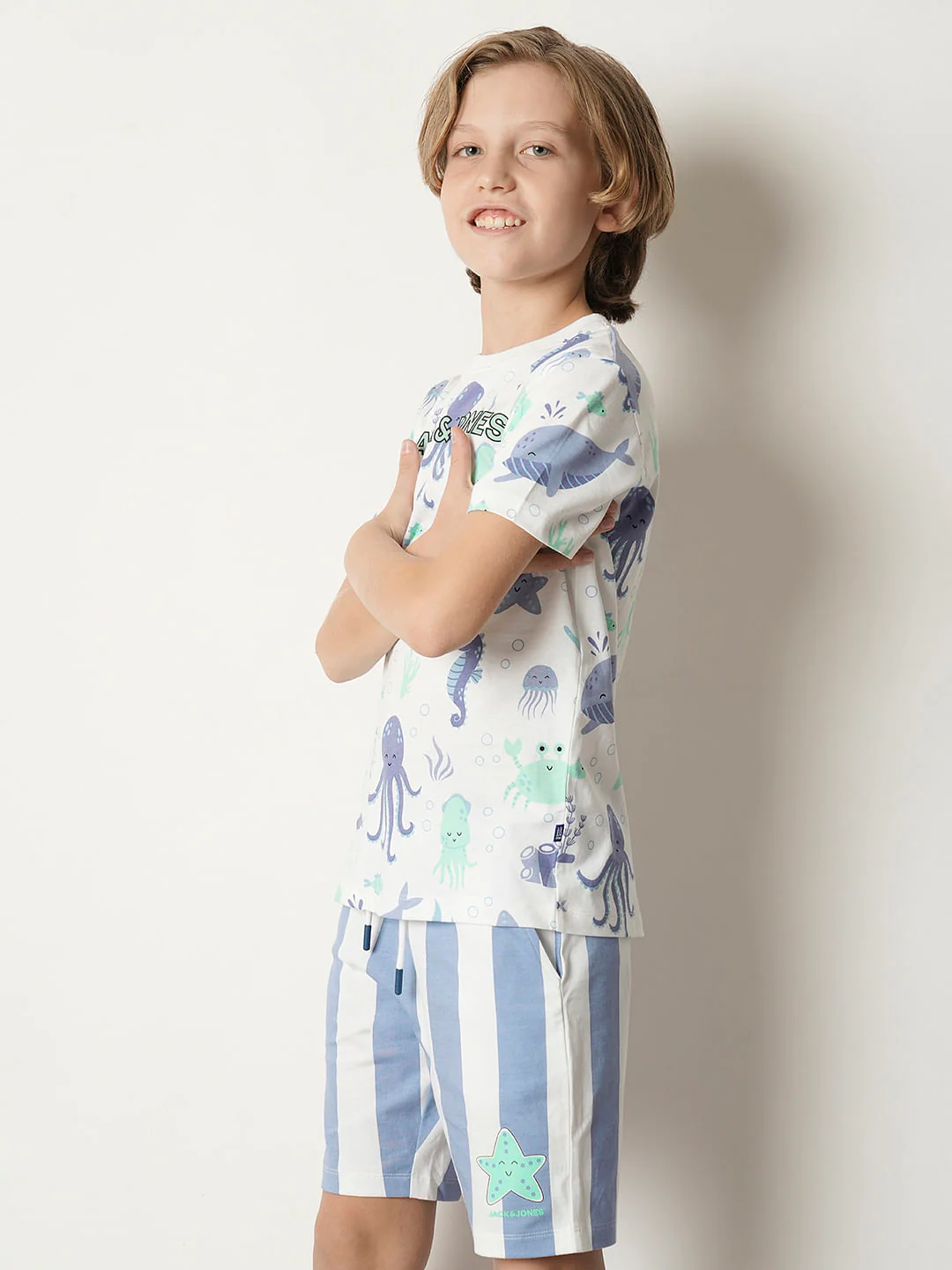 Boys White Sea-Life Print T-shirt - Image 3