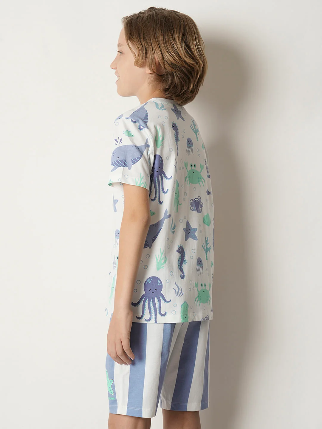 Boys White Sea-Life Print T-shirt - Image 4