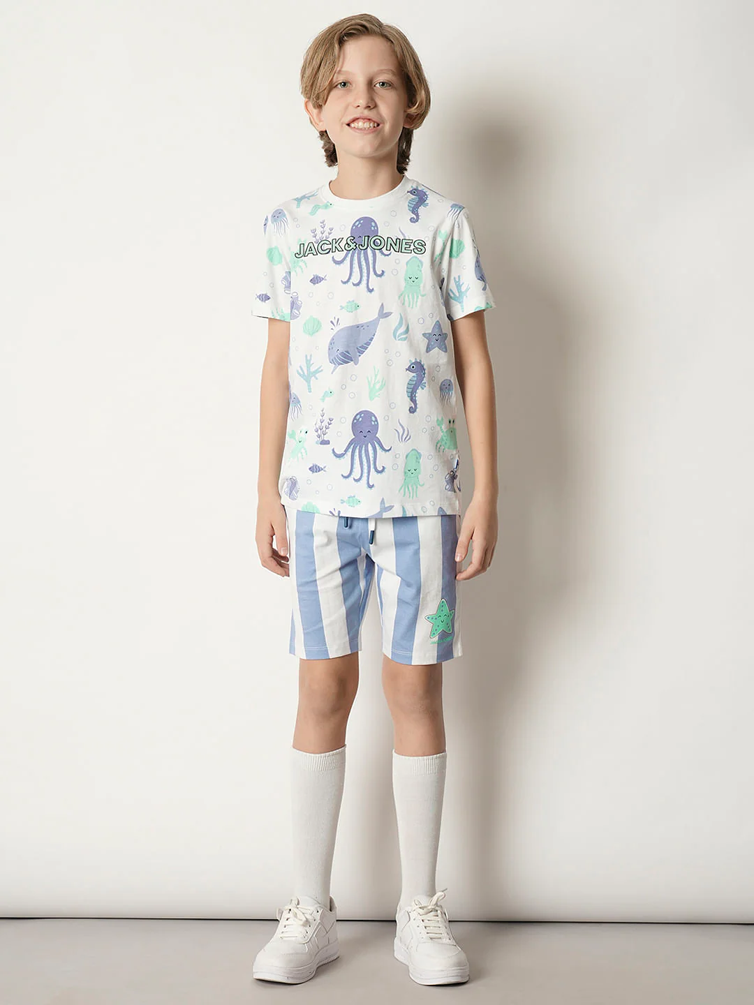 Boys White Sea-Life Print T-shirt - Image 5