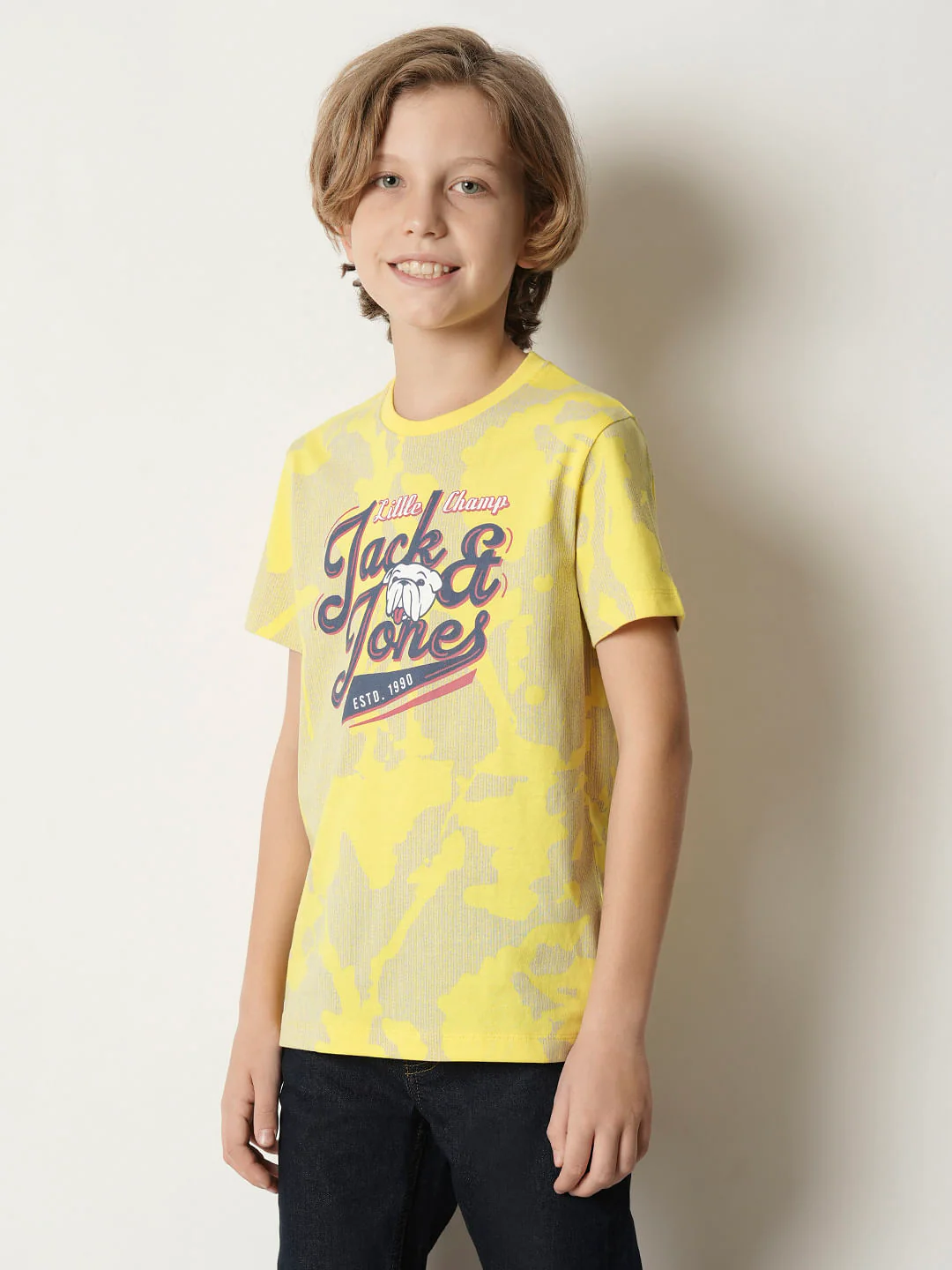 Boys Yellow Printed T-shirt - Image 3