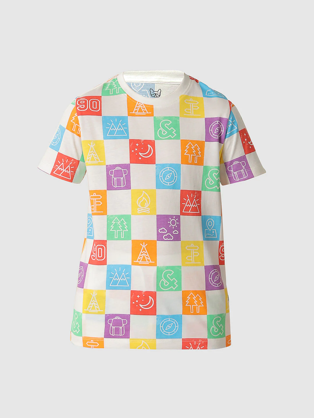 Boys White Printed Co-ord Set T-shirt - Image 7