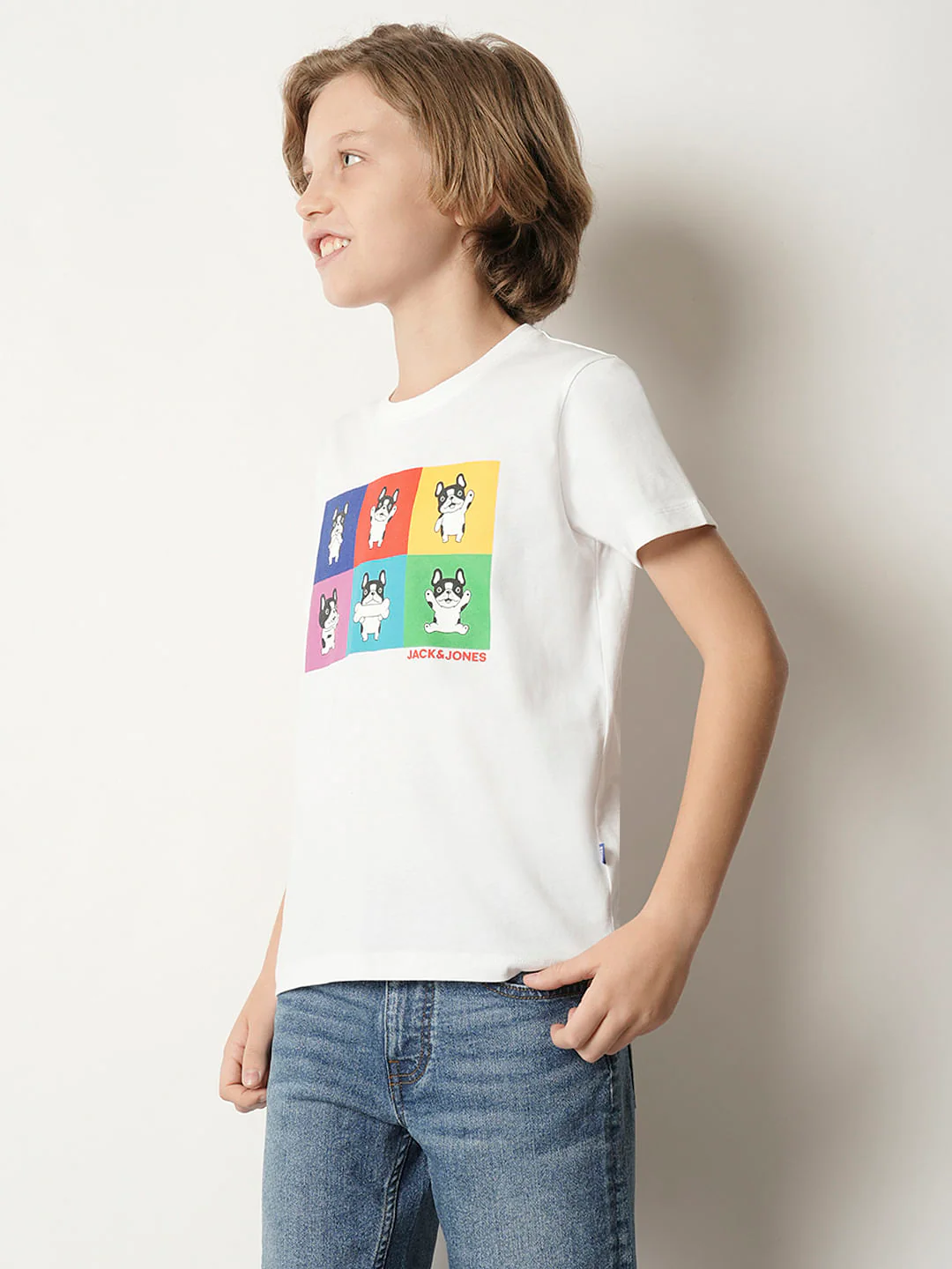 Boys White Doggo Print T-shirt - Image 3