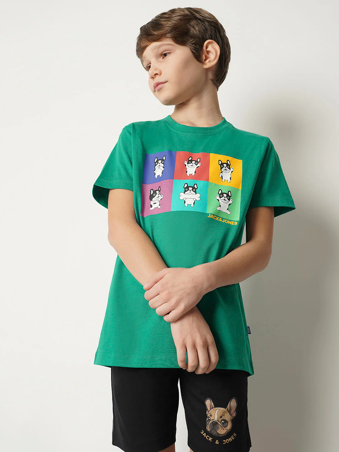 Boys Green Moody Doggo Print T-shirt - Image 2