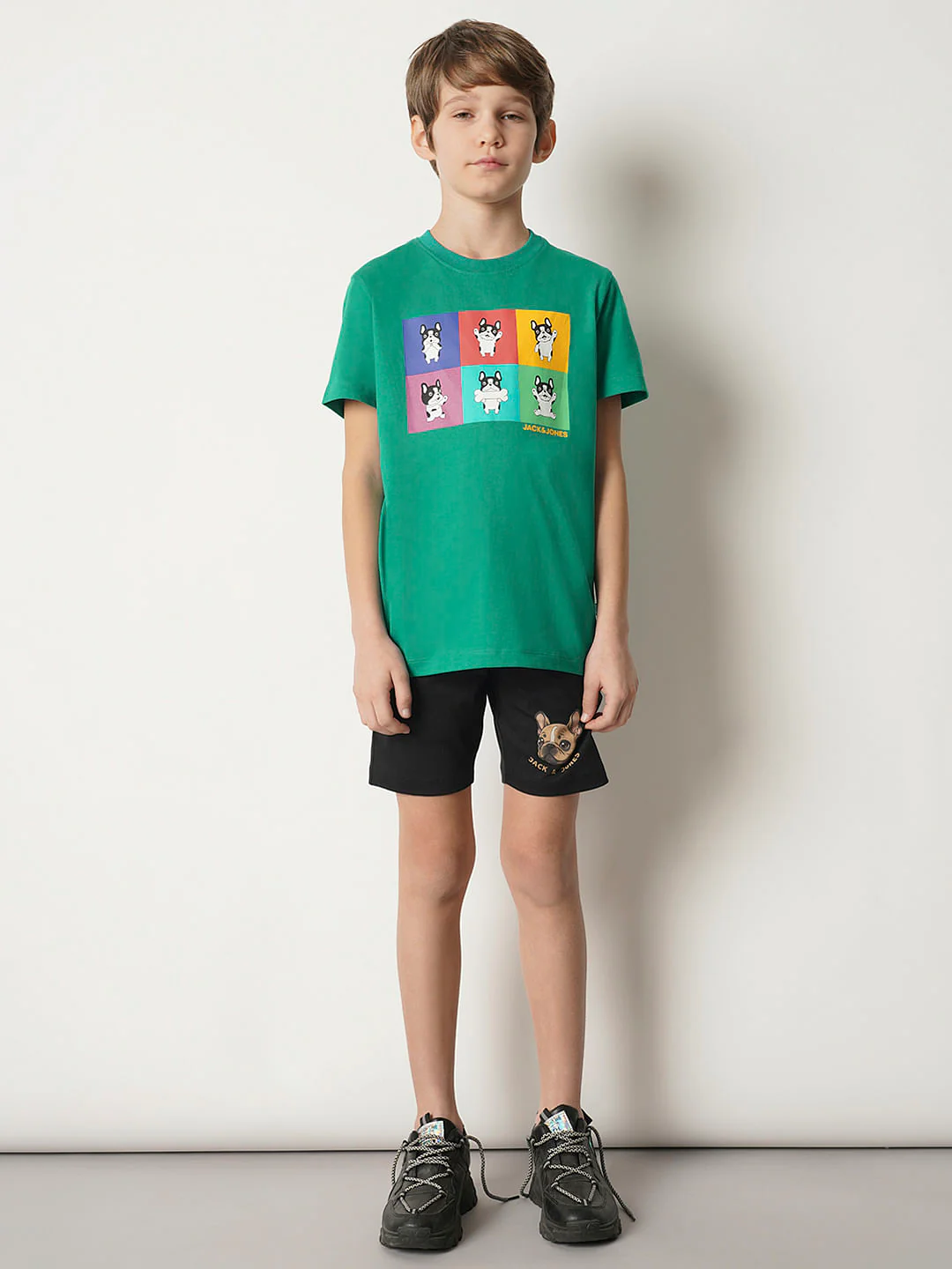 Boys Green Moody Doggo Print T-shirt - Image 5