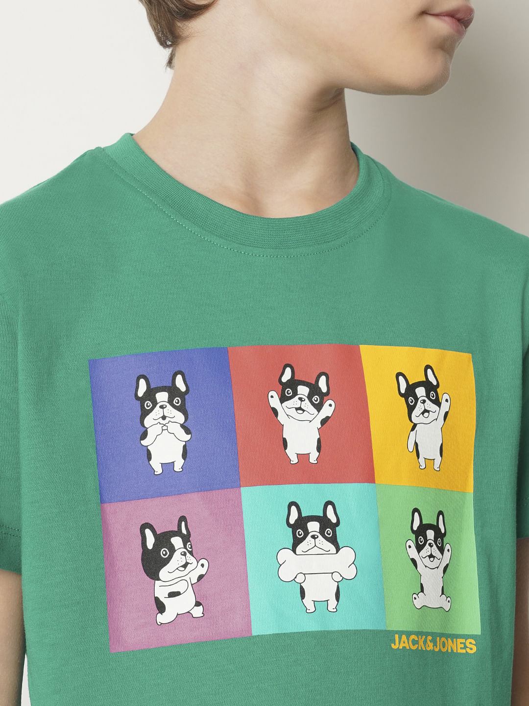 Boys Green Moody Doggo Print T-shirt - Image 6