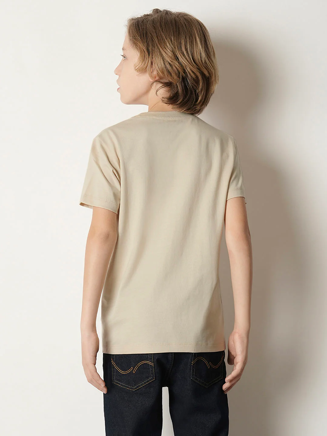 Boys Beige Doggo Print T-shirt - Image 4