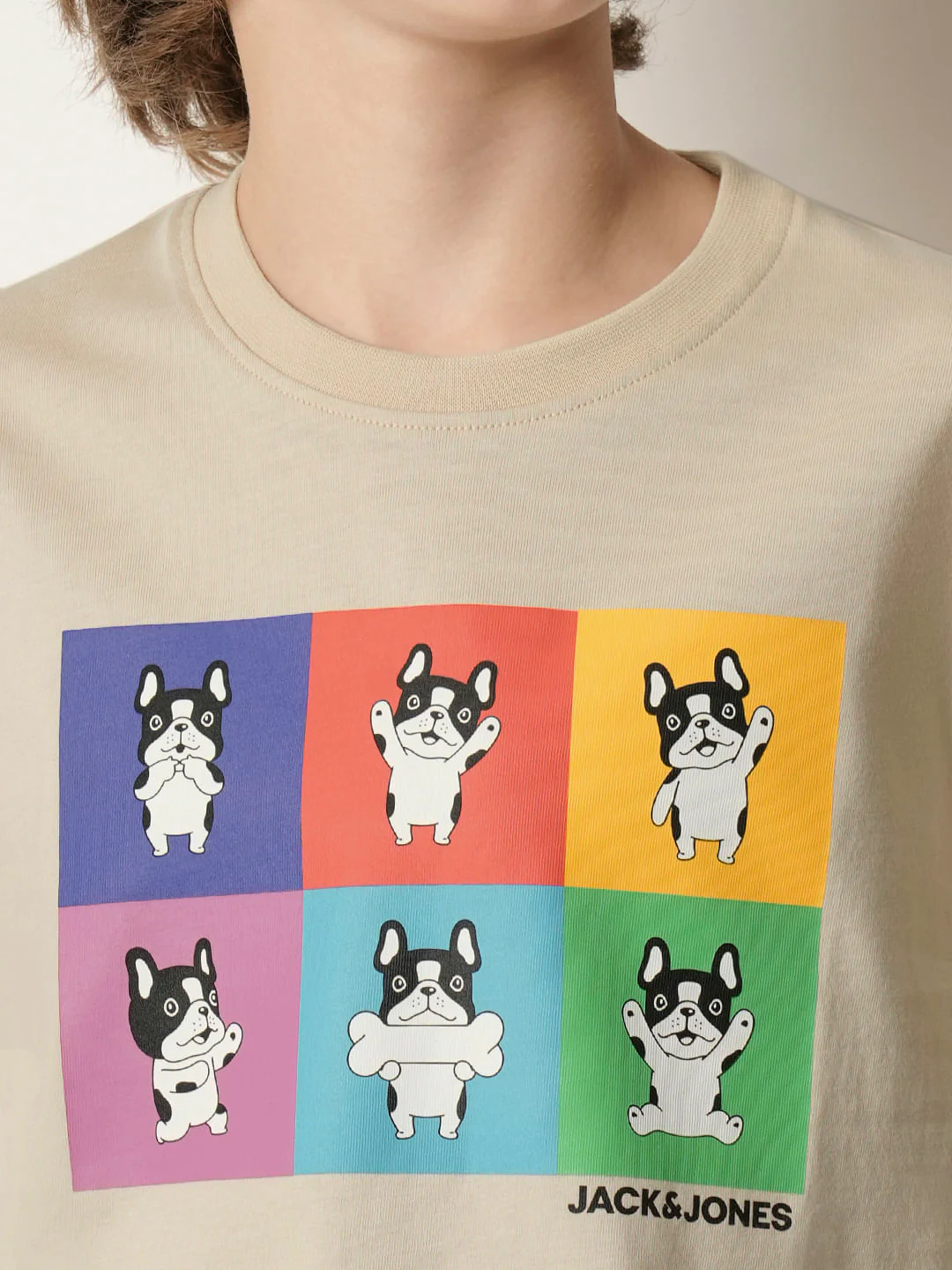 Boys Beige Doggo Print T-shirt - Image 6