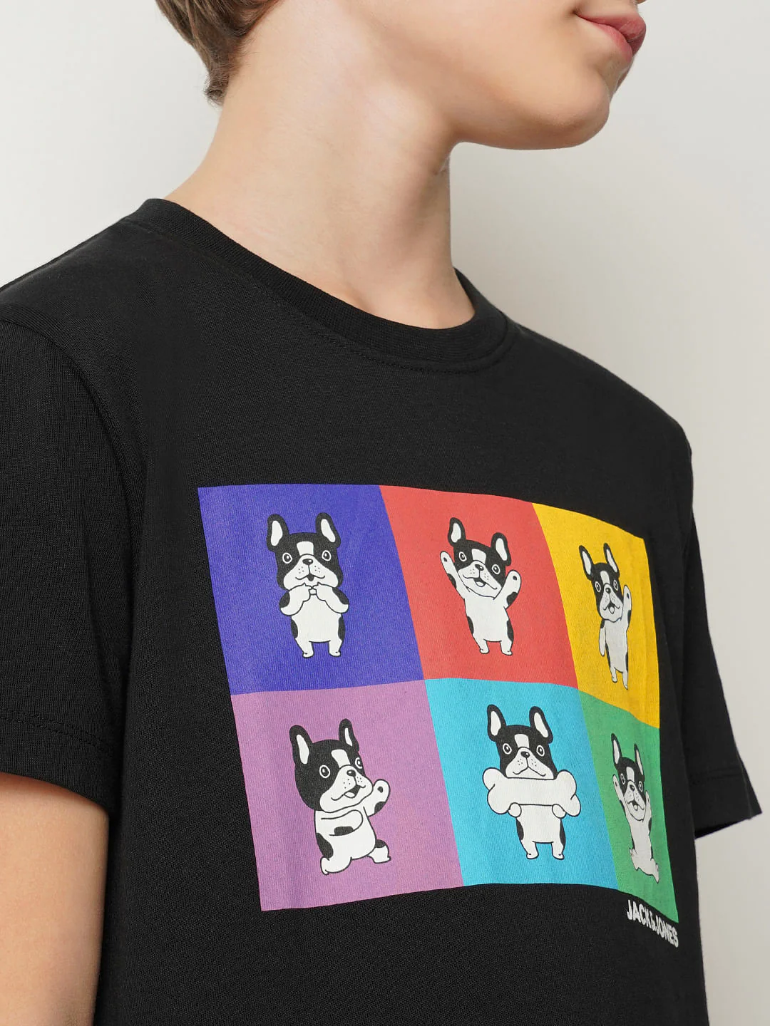 Boys Black Doggo Print T-shirt - Image 6