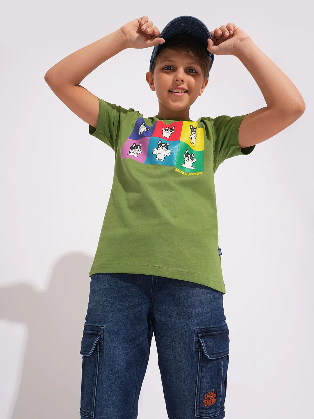 Green Logo Print Crew Neck T-shirt