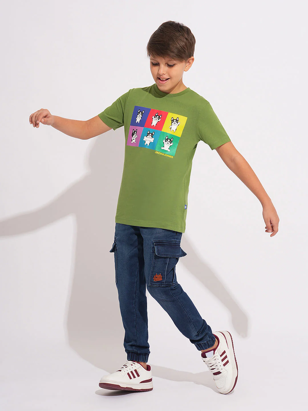 Green Logo Print Crew Neck T-shirt - Image 5