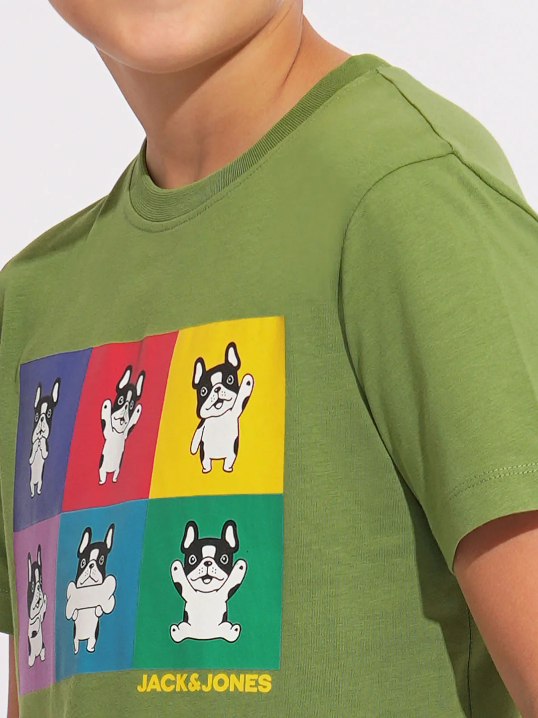 Green Logo Print Crew Neck T-shirt - Image 6
