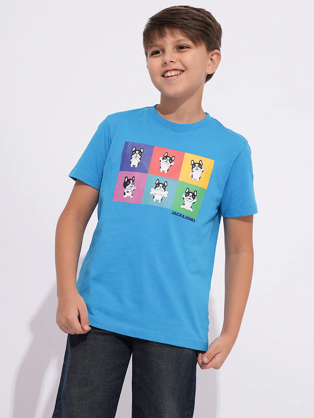 Blue Logo Print Crew Neck T-shirt - Image 2