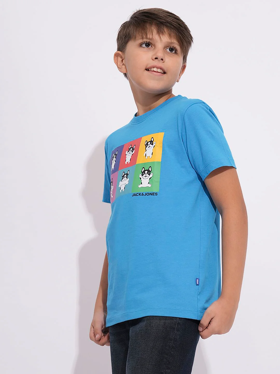 Blue Logo Print Crew Neck T-shirt - Image 3