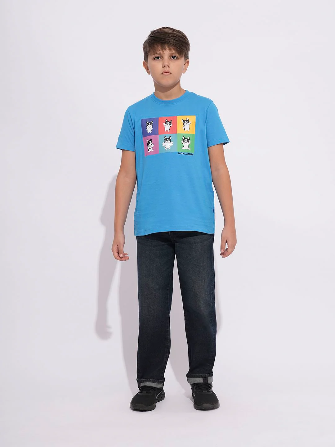 Blue Logo Print Crew Neck T-shirt - Image 5