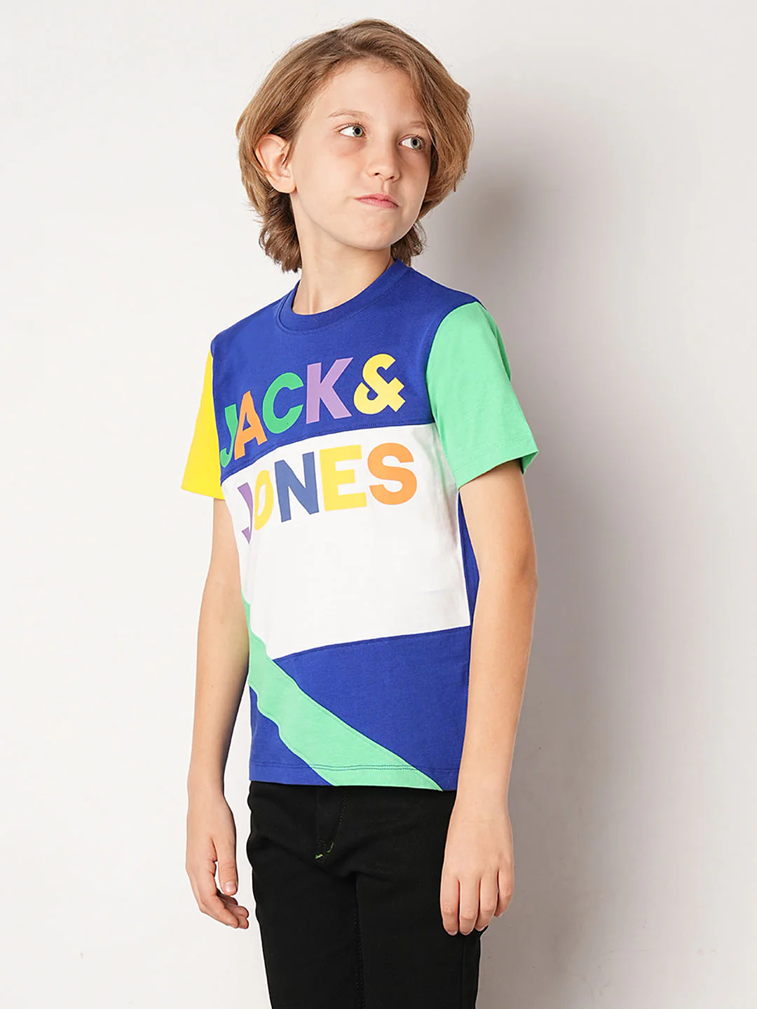 Blue Colourblocked Co-ord Set T-Shirt - Image 3