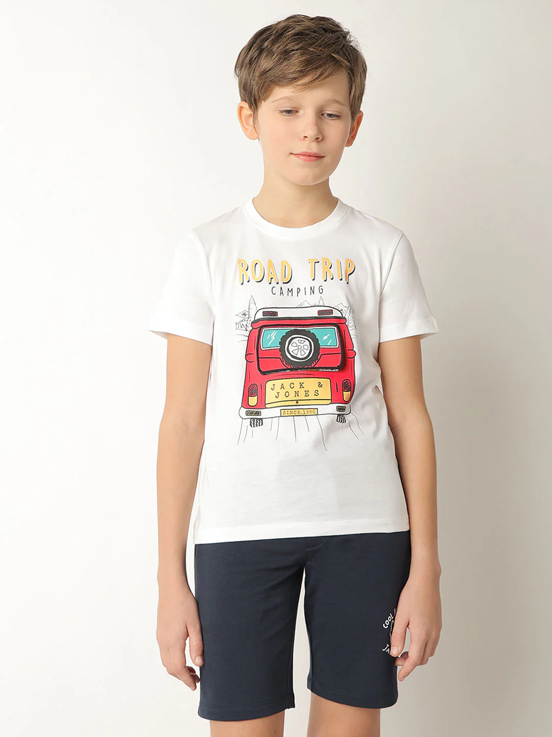 Boys White Road Trip Print T-shirt - Image 2