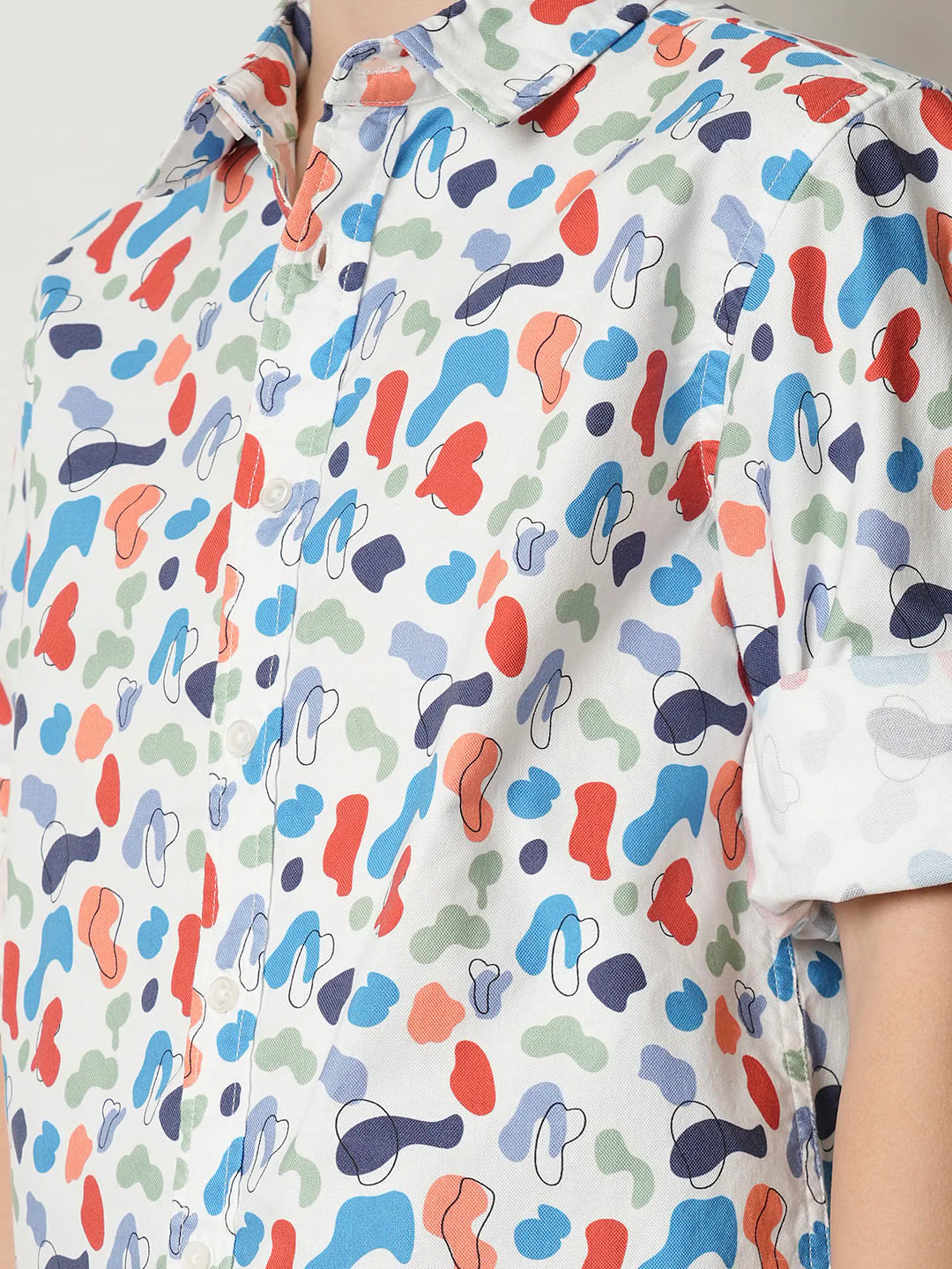 Boys White Printed Full Sleeves Shirt - Image 6
