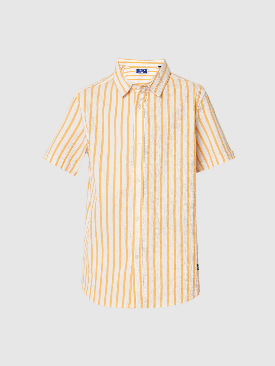 Boys Yellow Striped Co-ord Set Shirt - Image 7