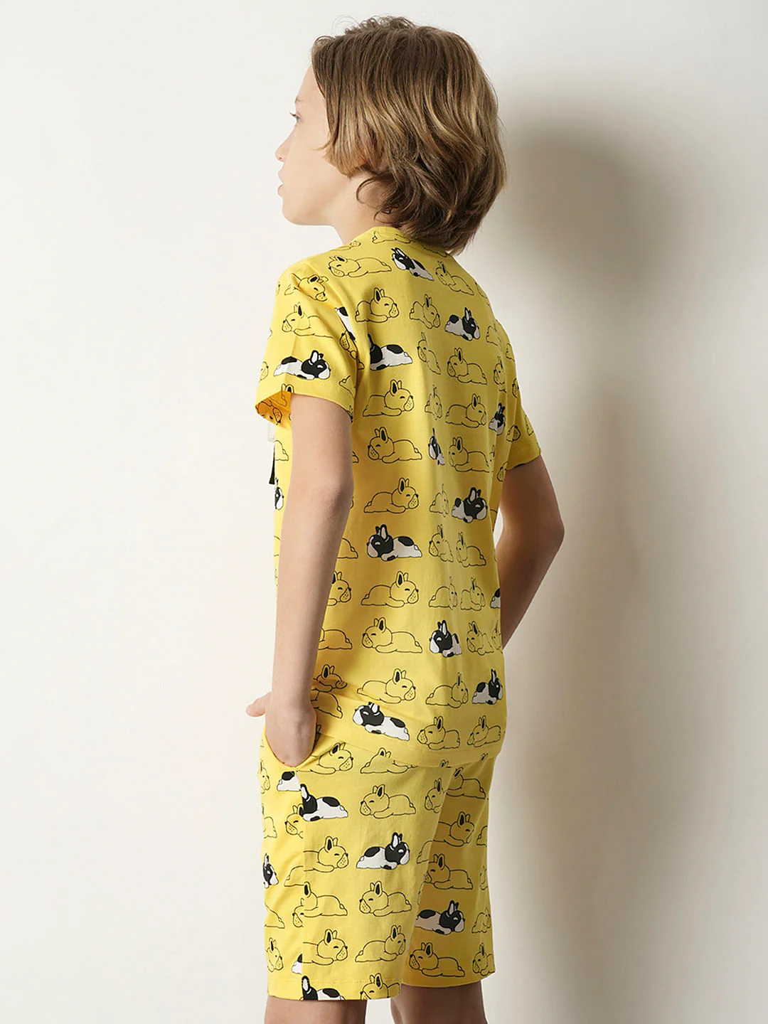 Boys Yellow Sleepy Doggo Co-ord Set T-shirt - Image 4