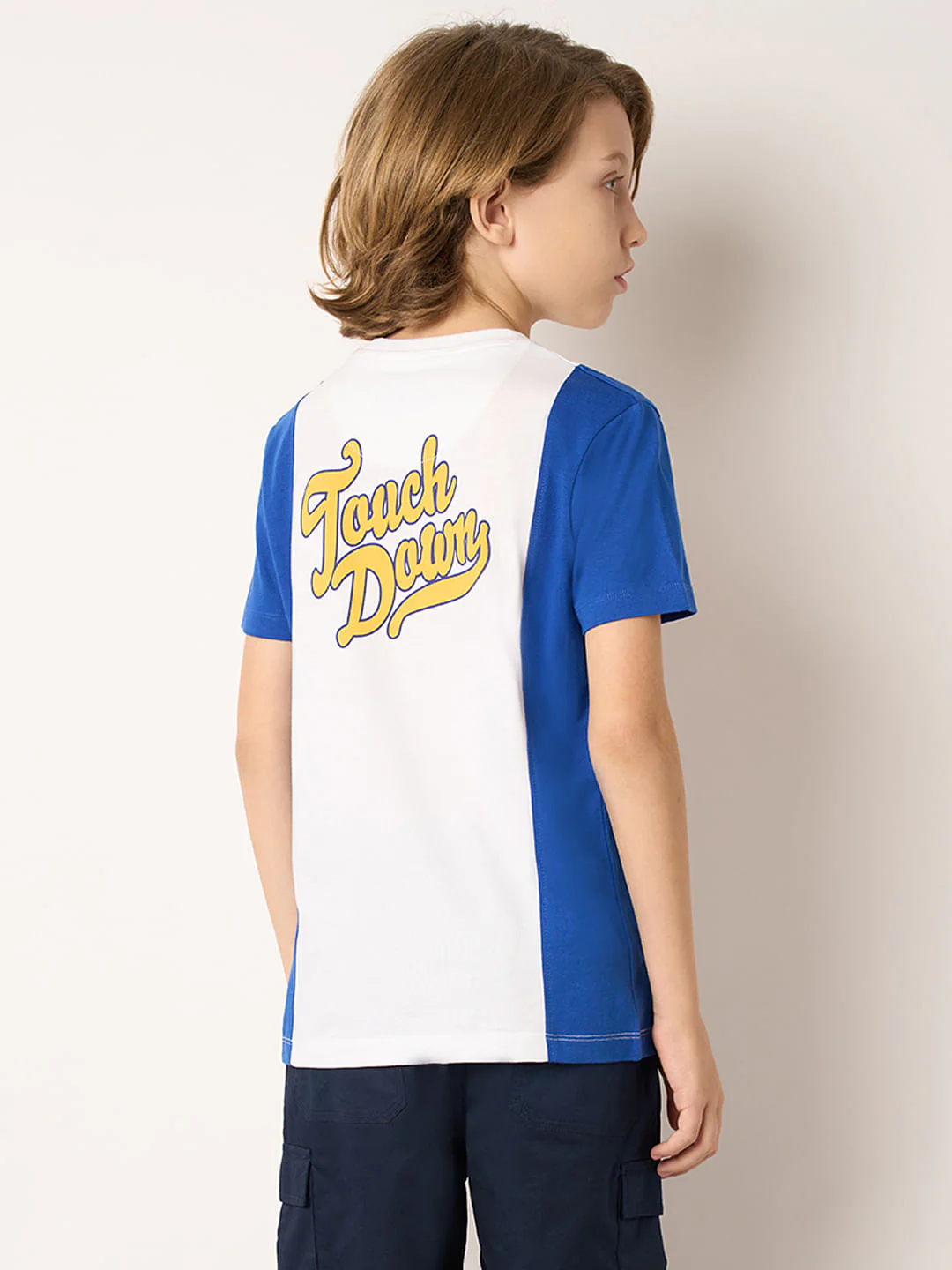 Boys Blue Colourblocked T-shirt - Image 4