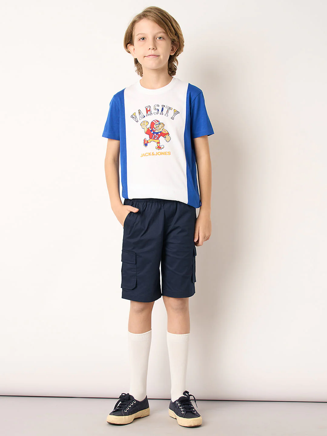 Boys Blue Colourblocked T-shirt - Image 5