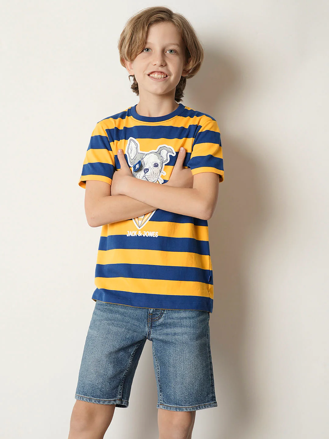 Boys Yellow Striped T-shirt - Image 2