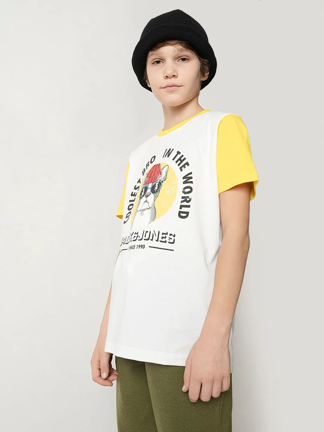 Boys White Colourblocked T-shirt