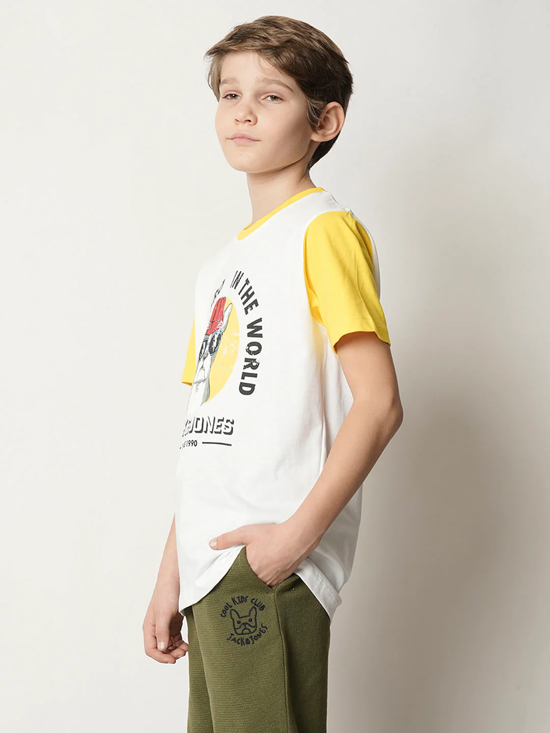 Boys White Colourblocked T-shirt - Image 3