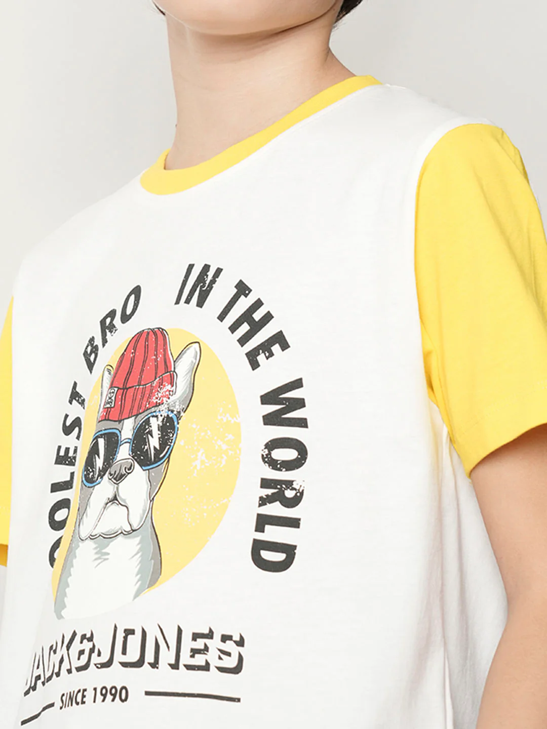 Boys White Colourblocked T-shirt - Image 6