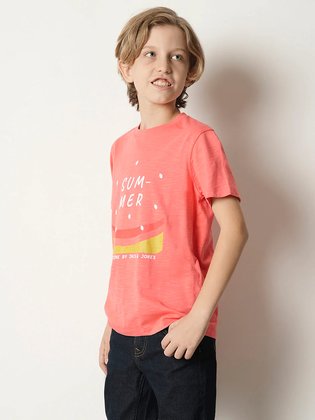 Boys Coral Watermelon Print T-shirt - Image 3
