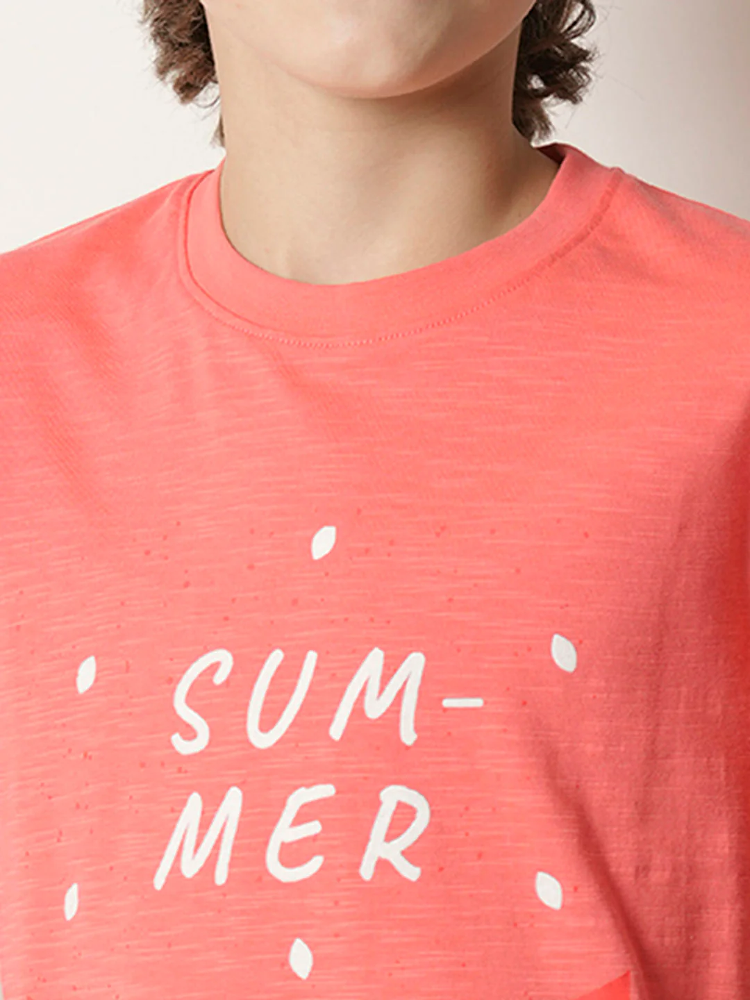 Boys Coral Watermelon Print T-shirt - Image 6