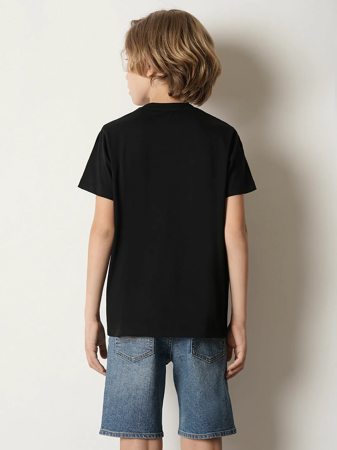 Boys Black Logo Print Crew Neck T-shirt - Image 4