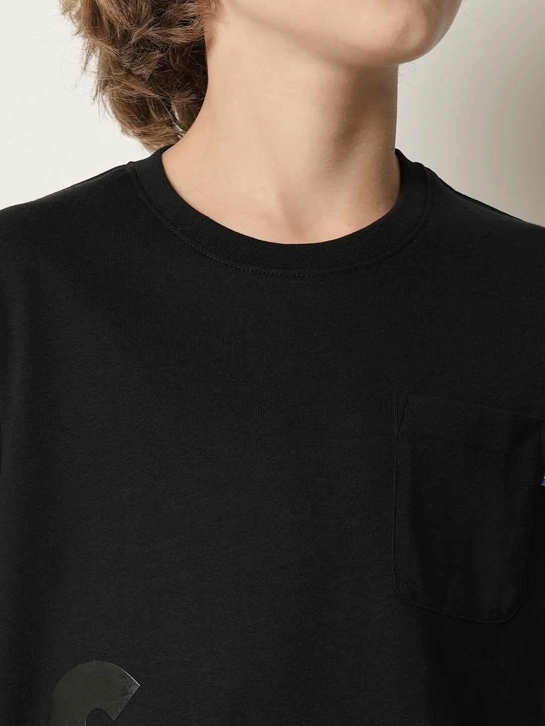 Boys Black Logo Print Crew Neck T-shirt - Image 6