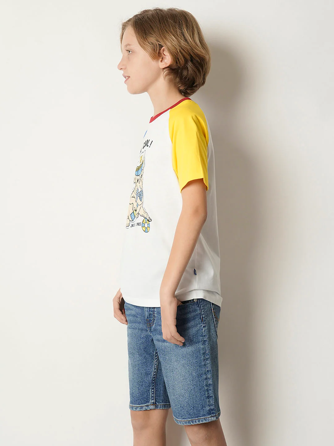 Boys White Colourblocked T-shirt - Image 3