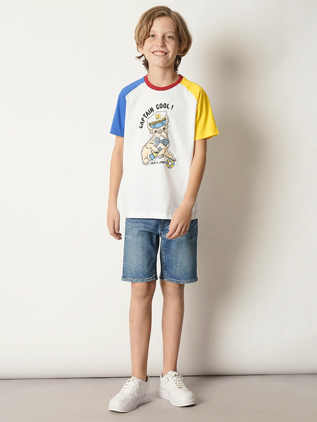 Boys White Colourblocked T-shirt - Image 5