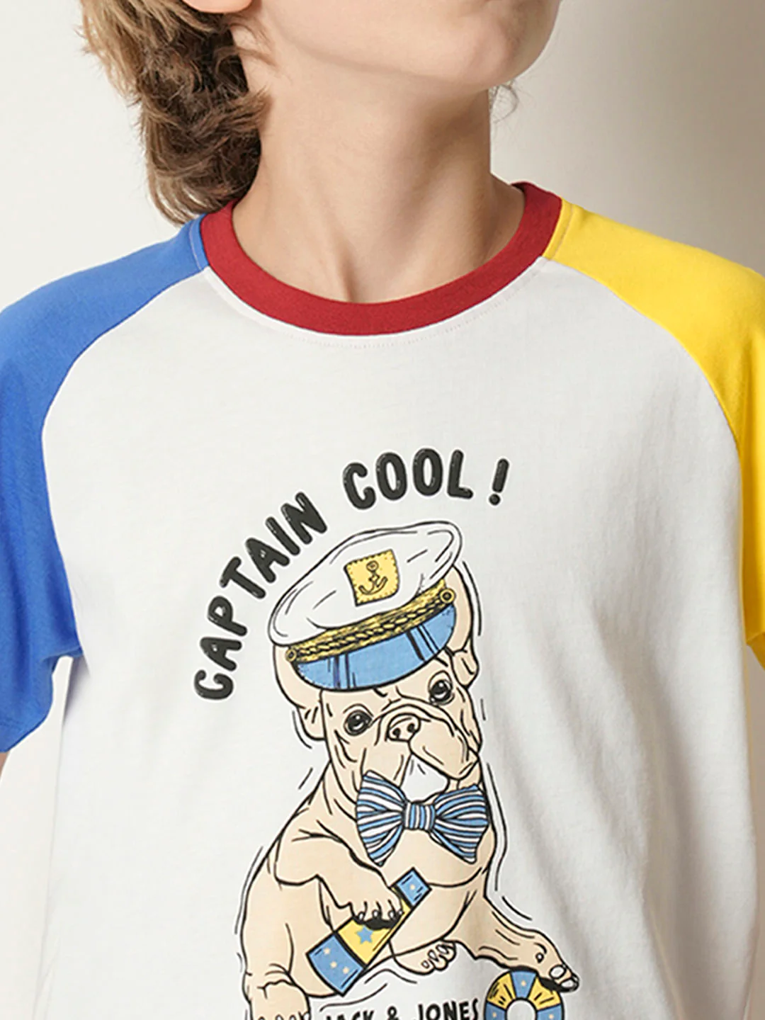 Boys White Colourblocked T-shirt - Image 6
