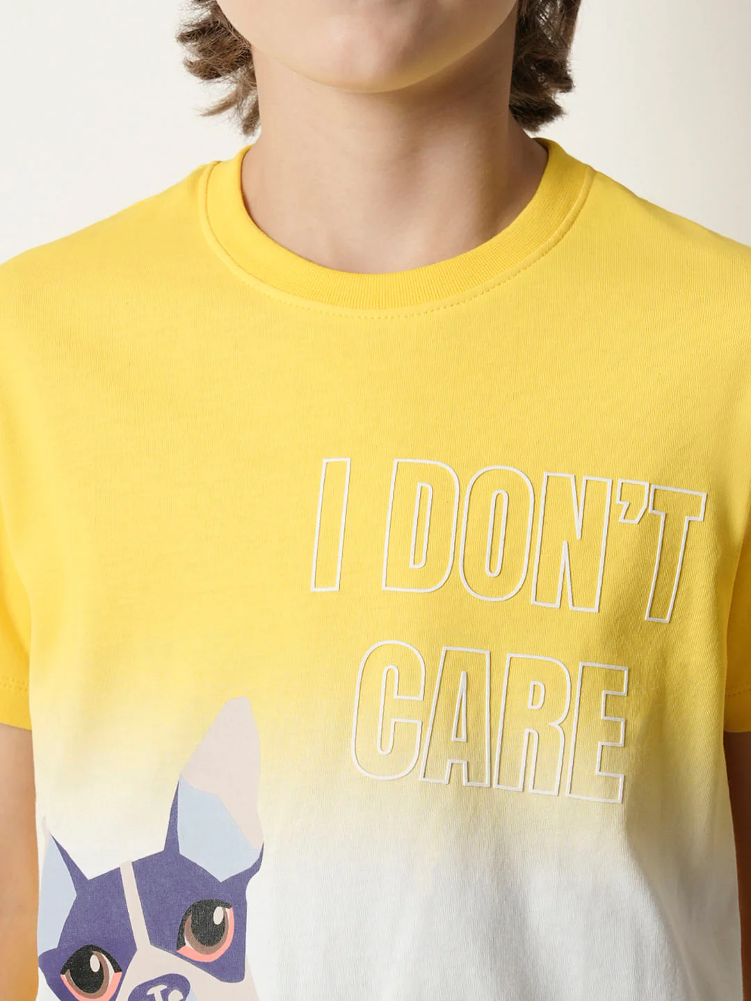 Boys Yellow Ombre Print T-shirt - Image 6