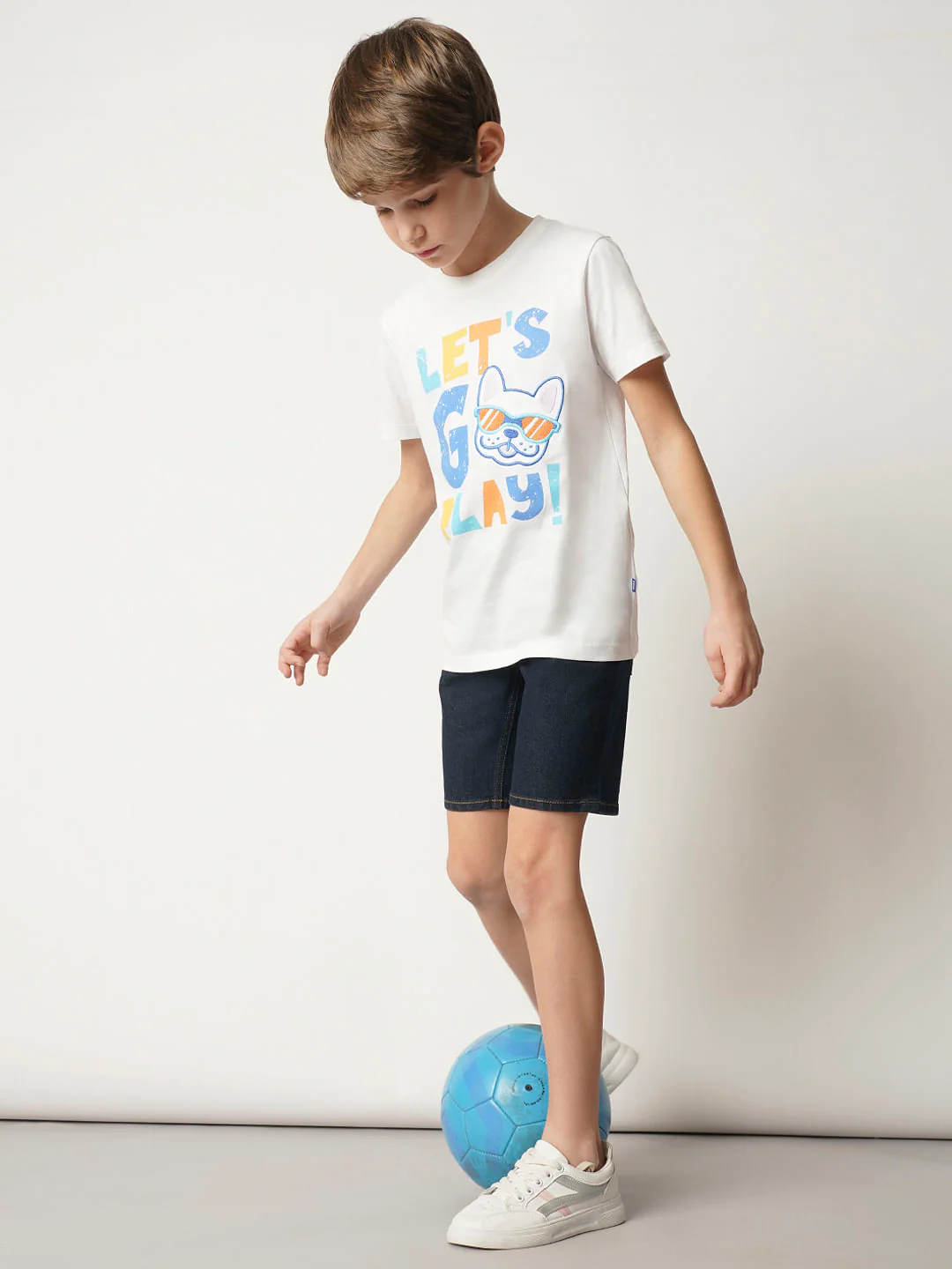 Boys White Text Print T-shirt - Image 5
