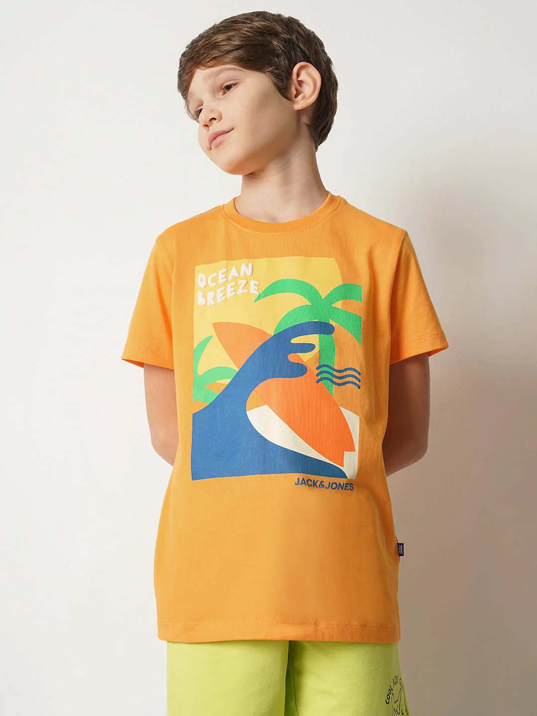 Boys Orange Ocean Breeze Crew Neck T-shirt - Image 2